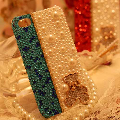 Bling Iphone 5 Case, Cute Luxury Crystal Pearl Bling Iphone Case For Iphone 4 Iphone 5 Design No. Jcf003