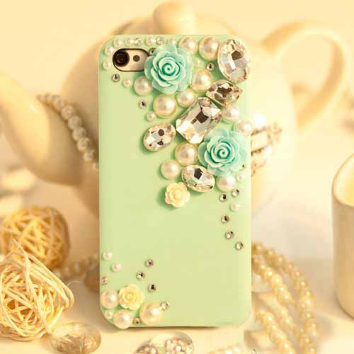 Bling Iphone 5 Case, Cute Luxury Crystal Pearl Bling Iphone Case For Iphone 4 Iphone 5 Design No. Jcf006