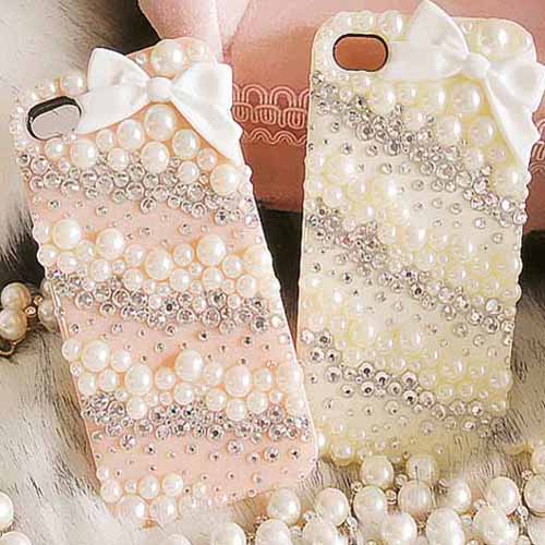 Bling Iphone 5 Case, Cute Luxury Crystal Pearl Bling Iphone Case For Iphone 4 Iphone 5 Design No. Jcf010